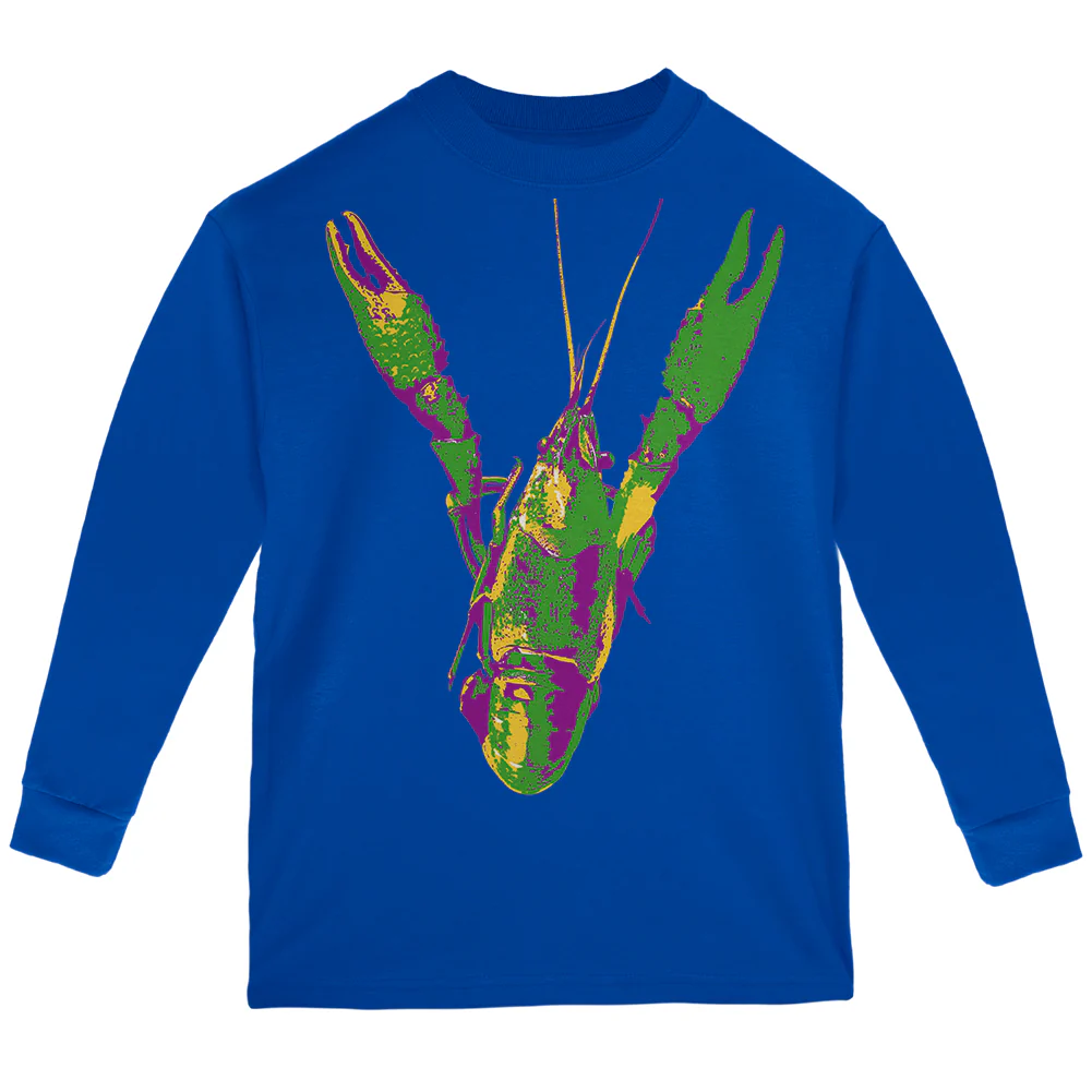 Mardi Gras Crawfish Youth Long Sleeve T Shirt - Image 4