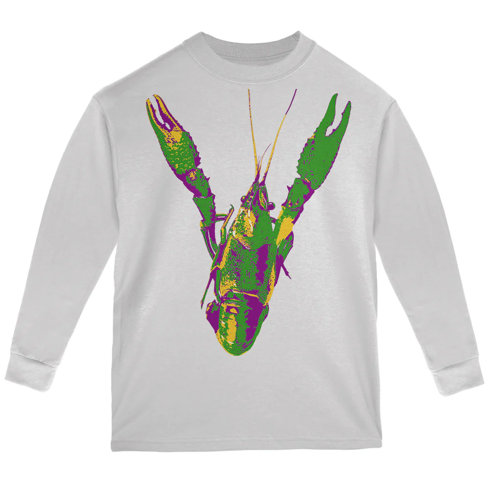 Mardi Gras Crawfish Youth Long Sleeve T Shirt - Image 6